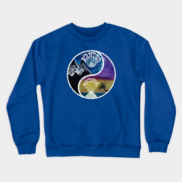 Wander More wanderlust saying quote explore hike camp Crewneck Sweatshirt by BrederWorks